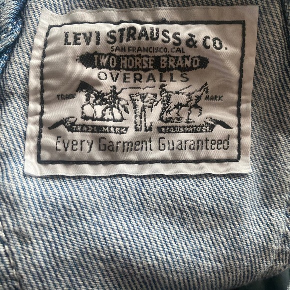 Levis Overalls Womens Small Baggy Denim Shortalls Overalls Distressed Blue boho - Picture 9 of 10